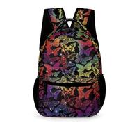 Treer Sac a Dos Enfant Nylon, Cartable Fille Primaire Impression de Papillon, Cartable Garcon Primaire, Cartable Imperméable Cartable pour 3-14 Ans (Dégradé,43x32x15cm)