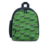 Treer Sac a Dos Enfant Nylon, Cartable Garçons Primaire Impression de Voiture de Dessin Animé Cartable Primaire 11.5L Cartable Imperméable Cartable pour 3-10 Ans (Vert,32x24x15cm)