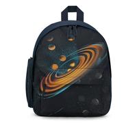 Treer Sac a Dos Enfant Nylon, Cartable Garçons Primaire Noir, Impression de Planet Cartable Filles Primaire 11.5L Cartable Imperméable Cartable pour 3-10 Ans (32x24x15cm,Galaxie)