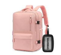 Treer Sac à Dos Voyage Cabine Avion 40x30x20cm pour Ryanair, 24L Bagage Cabine à Main sous Siège Sac a Dos Voyage Valise Hydrofuge Femme et Homme avec Compartiment à Chaussures (Rose)