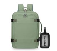Treer Sac à Dos Voyage Cabine Avion 40x30x20cm pour Ryanair, avec Trousse de Toilette, 24L Bagage Cabine à Main sous Siège, Antivol Poches Sac a Dos Voyage Valise Femme et Homme (Vert)