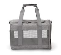 Treer Sac de transport pour chat et petit chien, durable, sac de transport pliable pour chiots et chatons, voyage, promenade (38 x 25 x 26 cm, gris)