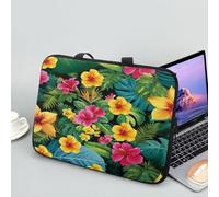 Treer Sacoche Ordinateur 10-17 Pouces, Pochette Ordinateur Imprimé Floral 3D, Sac a Main Imperméable avec Fermeture Éclair, Sacoche PC Transport pour Homme et Femme (Plantes,12 Pouces)