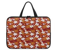 Treer Sacoche Ordinateur 10-17 Pouces, Pochette Ordinateur Imprimé Floral 3D, Sac a Main Imperméable avec Fermeture Éclair, Sacoche PC Transport pour Homme et Femme (Fleurs,12 Pouces)