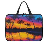 Treer Sacoche Ordinateur 10-17 Pouces, Pochette Ordinateur Imprimé Floral 3D, Sac a Main Imperméable avec Fermeture Éclair, Sacoche PC Transport pour Homme et Femme (Paysage,13 Pouces)