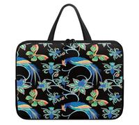 Treer Sacoche Ordinateur 10-17 Pouces, Pochette Ordinateur Imprimé Plume de Paon, Sac a Main Imperméable avec Fermeture Éclair, Sacoche PC Transport pour Homme et Femme (Papillon,13 Pouces)