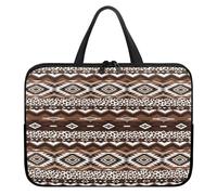Treer Sacoche Ordinateur 10-17 Pouces, Série Bohème Dégradé Multicolore avec Poignée, Sac a Main Imperméable avec Fermeture Éclair, Sacoche PC Transport pour Unisexe (Marron,17 Pouces)