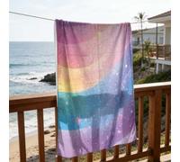 Treer Serviette de Plage avec Poche Zippée pour Oreiller, Serviette de Plage Microfibre Grande Taille Homme Femme Légère et Séchage Rapide Anti Sable pour Piscine (Arc-en-Ciel 3,75x150cm)