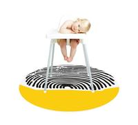 Treer Tapis Chaise Haute Bébé Rond Tapis Anti-éclaboussures Tapis de Sol Créatif pour Chaise Haute, Imperméable Antidérapant Portable Splash Tapis pour Protéger Votre Plancher (Jaune Moderne)