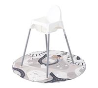 Treer Tapis Chaise Haute Bébé Tapis Anti-éclaboussures Rond Moderne Gris, Tapis de Sol pour Chaise Haute, Imperméable Antidérapant Splash Tapis pour Protéger Votre Plancher (Forêt)