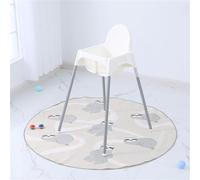 Treer Tapis Chaise Haute Bébé Tapis Anti-éclaboussures Rond Moderne Gris, Tapis de Sol pour Chaise Haute, Imperméable Antidérapant Splash Tapis pour Protéger Votre Plancher (Paresseux 2)