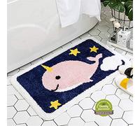 Treer Tapis de Bain Anti-Glissant, Microfibre Absorbant Sécurité Salle de Bain Moquettes Lavable en Machine Paillassons pour Salle de Bain, Cuisine, Chambre, Animaux (40x60cm,Les étoiles)
