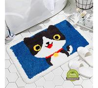Treer Tapis de Bain Anti-Glissant, Microfibre Absorbant Sécurité Salle de Bain Moquettes Lavable en Machine Paillassons pour Salle de Bain, Cuisine, Chambre, Animaux (40x60cm,Husky)