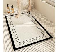 Treer Tapis de Bain Antiderapant, Gris Géométrique Tapis de Douche en PVC Luffa Style Moderne Séchage Rapide - Découpable pour Salle de Bain Et Zones Humides (Ligne 4,60x90cm)