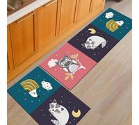 Treer Tapis de Cuisine Antidérapant et Lavable, Créatif Impression de Chat Interieur Paillasson d'Entrée Devant Evier Tapis de Sol Tapis pour Chambre à Coucher,Salon (40x60cm,Petit Animal)