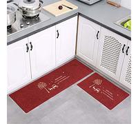 Treer Tapis de Cuisine Antidérapants Résistants à l?Huile, Moderne Absorption d'eau et d'huile Paillasson d'Entrée Tapis de Sol en Caoutchouc Tapis de Porte pour Chambre (Arbre Rouge,40 * 60cm)