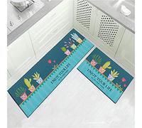 Treer Tapis de Cuisine Moderne Motif Belle Plante Absorbant Antidérapant Lavable en Machine 40x120cm