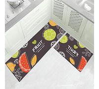 Treer Tapis de Cuisine pour Devant Evier Entrée Passage, Moderne Motif, Absorbant, Antidérapant et Lavable en Machine Tapis de Sol, Tapis de Bain Paillasson (Fruit,40x60cm)