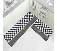 Treer Tapis de Cuisine pour Devant Evier Entrée Passage, Moderne Motif, Absorbant, Antidérapant et Lavable en Machine Tapis de Sol, Tapis de Bain Paillasson (Damier,40x120cm)