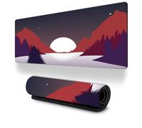 Treer Tapis de Souris XXL, Motif de Paysage Lune Tapis de Souris, Tapis de Souris Gamer avec Caoutchouc Base Antidérapante, Tapis Souris pour Gaming, Maisonet Bureau (600x300mm,Arbre)