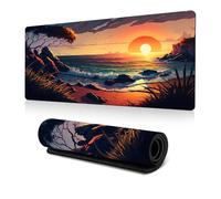 Treer Tapis de Souris XXL/XL/L, Extra Large Tapis de Souris, Tapis de Souris Gamer avec Caoutchouc Base Antidérapante, Tapis Souris pour Gaming, Maisonet Bureau (Coucher Soleil,800x300mm)