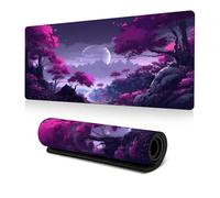 Treer Tapis de Souris XXL/XL/L, Extra Large Tapis de Souris, Tapis de Souris Gamer avec Caoutchouc Base Antidérapante, Tapis Souris pour Gaming, Maisonet Bureau (Violet B,900x400mm)