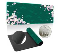 Treer Tapis de Souris XXL/XL/L, Série de Sakura Tapis de Souris, Tapis de Souris Gamer avec Caoutchouc Base Antidérapante, Tapis Souris pour Gaming, Maisonet Bureau (Vert,600x300mm)