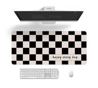 Treer Tapis de Souris XXL/XL/L, Style Frais Extra Large Tapis de Souris,Tapis de Souris Gamer avec Caoutchouc Base Antidérapante, Tapis Souris pour Gaming,Maisonet Bureau (Damier,1000x500mm)