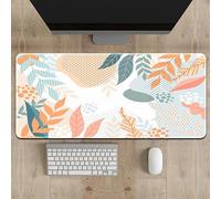 Treer Tapis de Souris XXL/XL/L, Tapis de Souris avec Caoutchouc Base Antidérapante, Tapis de Souris Gamer de Résistantà l'usure, 3D Impression Feuille Tortue Tapis Souris (600 * 300mm,Orange A)