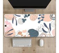 Treer Tapis de Souris XXL/XL/L, Tapis de Souris avec Caoutchouc Base Antidérapante, Tapis de Souris Gamer de Résistantà l'usure, 3D Impression Feuille Tortue Tapis Souris (800 * 400mm,Fleur Rose)
