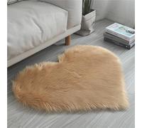 Treer Tapis Faux en Peau de Mouton Imitation Toison Moquette Fluffy Soft Longhair Décoratif Coussin de Chaise Canapé Natte,Man-Made Luxe Laine Tapis de Canapé Coussin (70cm*90cm,Chameau)