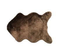 Treer Tapis Faux en Peau de Mouton Imitation Toison Moquette Fluffy Soft Longhair Décoratif Coussin de Chaise Canapé Natte,Man-Made Luxe Laine Tapis de Canapé Coussin (40 * 60cm,Brun)