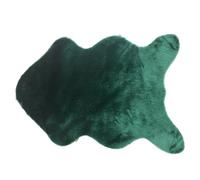 Treer Tapis Faux en Peau de Mouton Imitation Toison Moquette Fluffy Soft Longhair Décoratif Coussin de Chaise Canapé Natte,Man-Made Luxe Laine Tapis de Canapé Coussin (60 * 90cm,Vert foncé)