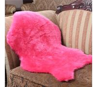 Treer Tapis Faux en Peau de Mouton Imitation Toison Moquette Fluffy Soft Longhair Décoratif Coussin de Chaise Canapé Natte,Man-Made Luxe Laine Tapis de Canapé Coussin (75 * 106cm,Rose Rouge)