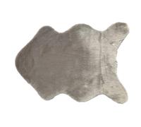 Treer Tapis Faux en Peau de Mouton Imitation Toison Moquette Fluffy Soft Longhair Décoratif Coussin de Chaise Canapé Natte,Man-Made Luxe Laine Tapis de Canapé Coussin (80 * 180cm,Gris Clair)