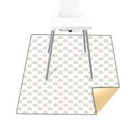 Treer Tapis pour Chaise Haute Bebe, Motif Arc en Ciel Tapis de Protection Sol Repas Bébé Tapis Antidérapant 110x110cm Tapis de Sol Bebe Pliable Imperméable pour Jeu (arc en ciel)