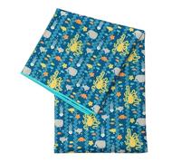 Treer Tapis pour Chaise Haute Bebe, Style Dessin Animé Tapis de Protection Sol Repas Bébé 130x130cm Tapis Antidérapant Tapis de Sol Bebe Pliable Imperméable (Animaux marins)