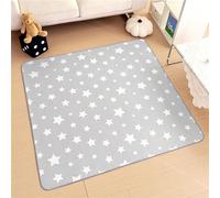 Treer Tapis pour Chaise Haute Bebe, Style Dessin Animé Tapis de Protection Sol Repas Bébé Tapis Antidérapant Tapis de Sol Bebe Pliable Imperméable (70x100cm,Étoiles)