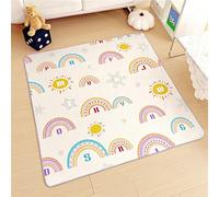 Treer Tapis pour Chaise Haute Bebe, Style Dessin Animé Tapis de Protection Sol Repas Bébé Tapis Antidérapant Tapis de Sol Bebe Pliable Imperméable (70x100cm,Flocon de neige)