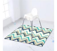 Treer Tapis pour Chaise Haute Bebe, Style Simple Tapis de Protection Sol Repas Bébé 130x130cm Tapis Antidérapant Anti-Éclaboussures Tapis de Sol Bebe Pliable Imperméable (Style vintage)