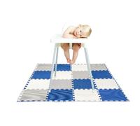 Treer Tapis pour Chaise Haute Bebe, Style Simple Tapis de Protection Sol Repas Bébé 130x130cm Tapis Antidérapant Anti-Éclaboussures Tapis de Sol Bebe Pliable Imperméable (Bleu royal)