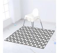 Treer Tapis pour Chaise Haute Bebe, Style Simple Tapis de Protection Sol Repas Bébé 130x130cm Tapis Antidérapant Anti-Éclaboussures Tapis de Sol Bebe Pliable Imperméable (Gris clair)
