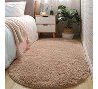 Treer Tapis Salon Ovale Tapis Grande Taille Chambre Modernes, Soft Tapis De Salon Tapis à Poils Longs Grand Tapis pour Enfant Chambre, Salon, Chambre à Coucher (Chameau,100x200cm)