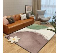 Treer Tapis Salon Polaire Tapis Chambre Modernes, Géométrique Tapis De Salon Tapis à Poils Longs Grand Tapis pour Enfant Chambre, Salon, Chambre à Coucher (120x160cm,Vert Violet Clair)