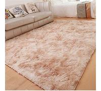 Treer Tapis Salon Shaggy Poil Long, Lavable Design Moderne Anti-Dérapant Chaise Canapé Natte pour Intérieur, Séjour, Chambre, Couloir, Cuisine, Bureau, Tapis carré (Chameau,100 * 160cm)