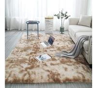 Treer Tapis Salon Shaggy Poil Long, Lavable Design Moderne Anti-Dérapant Chaise Canapé Natte pour Intérieur, Séjour, Chambre, Couloir, Cuisine, Bureau, Tapis carré (Kaki,140 * 200cm)