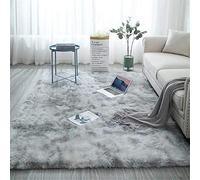 Treer Tapis Salon Shaggy Poil Long, Lavable Design Moderne Anti-Dérapant Chaise Canapé Natte pour Intérieur, Séjour, Chambre, Couloir, Cuisine, Bureau, Tapis carré (Gris Clair,120 * 200cm)
