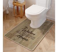 Treer Tapis Toilette WC Contour, Antidérapant Diatomite Tapis de Bain Contour Forme de U Lavable, Doux Absorbant, Sechage Rapide pour WC et Salle de Bain (Bois Kaki,45 * 55cm)