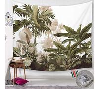 Treer Tapisserie Murales Tissus, 3D Polyester Tapestry Décor Mignon Art Hippie Chambre Salon Dortoir Tenture Lit Couverture Nappe Serviette de Plage Yoga Indienne (200x150cm,Feuille)