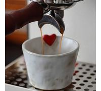 Treer Tasses à Café en Céramique Mug avec Cœur Rouge 200ml Tasses à Cappuccino, Espresso, Bols à Céréales, Thé, Design Moderne Rétro pour Lave-Vaisselle, Micro-ondes (200ml)